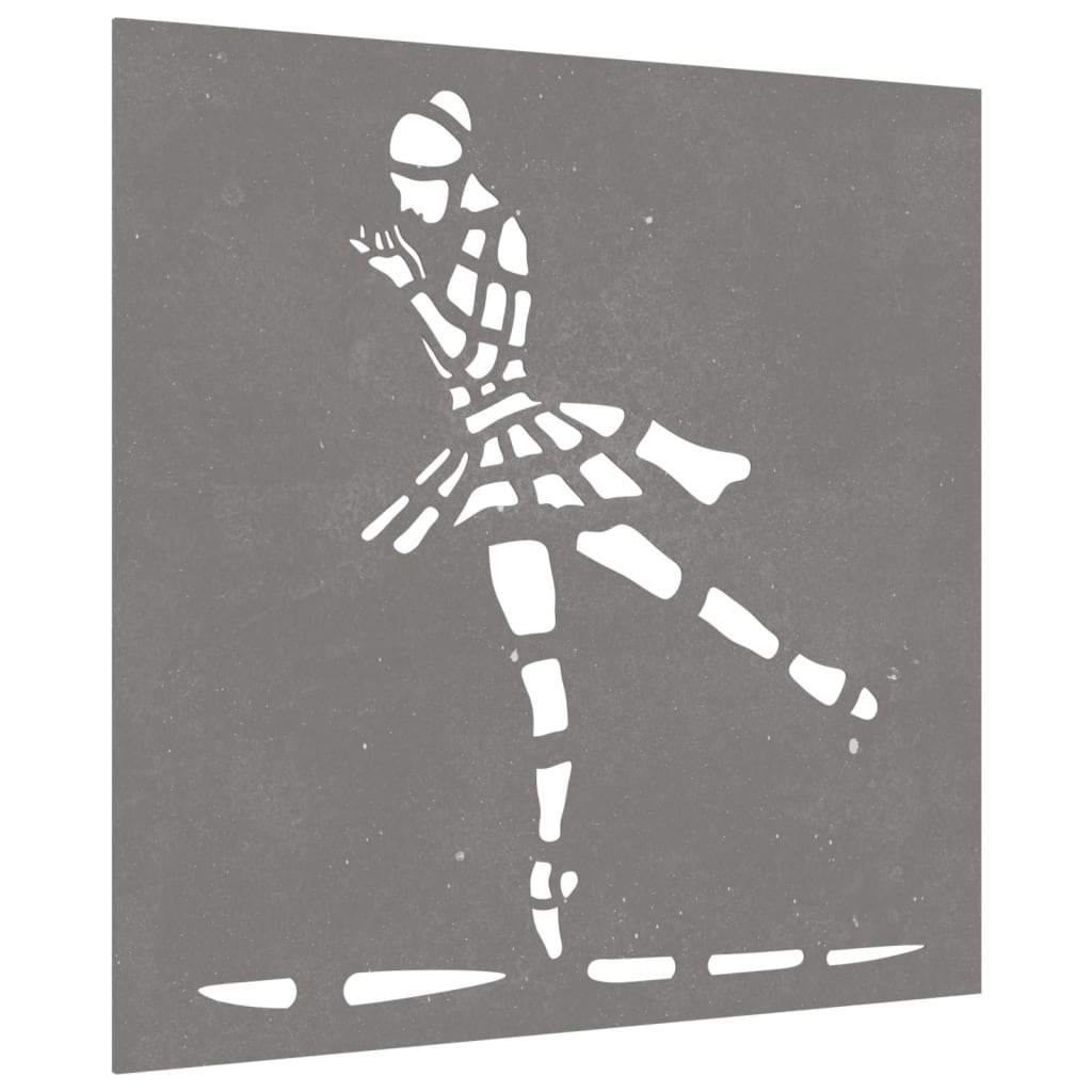 vidaXL Decor perete de grădină 55x55 cm design balerină oțel Corten vidaXL Decor perete de grădină 55x55 cm design balerină oțel Corten