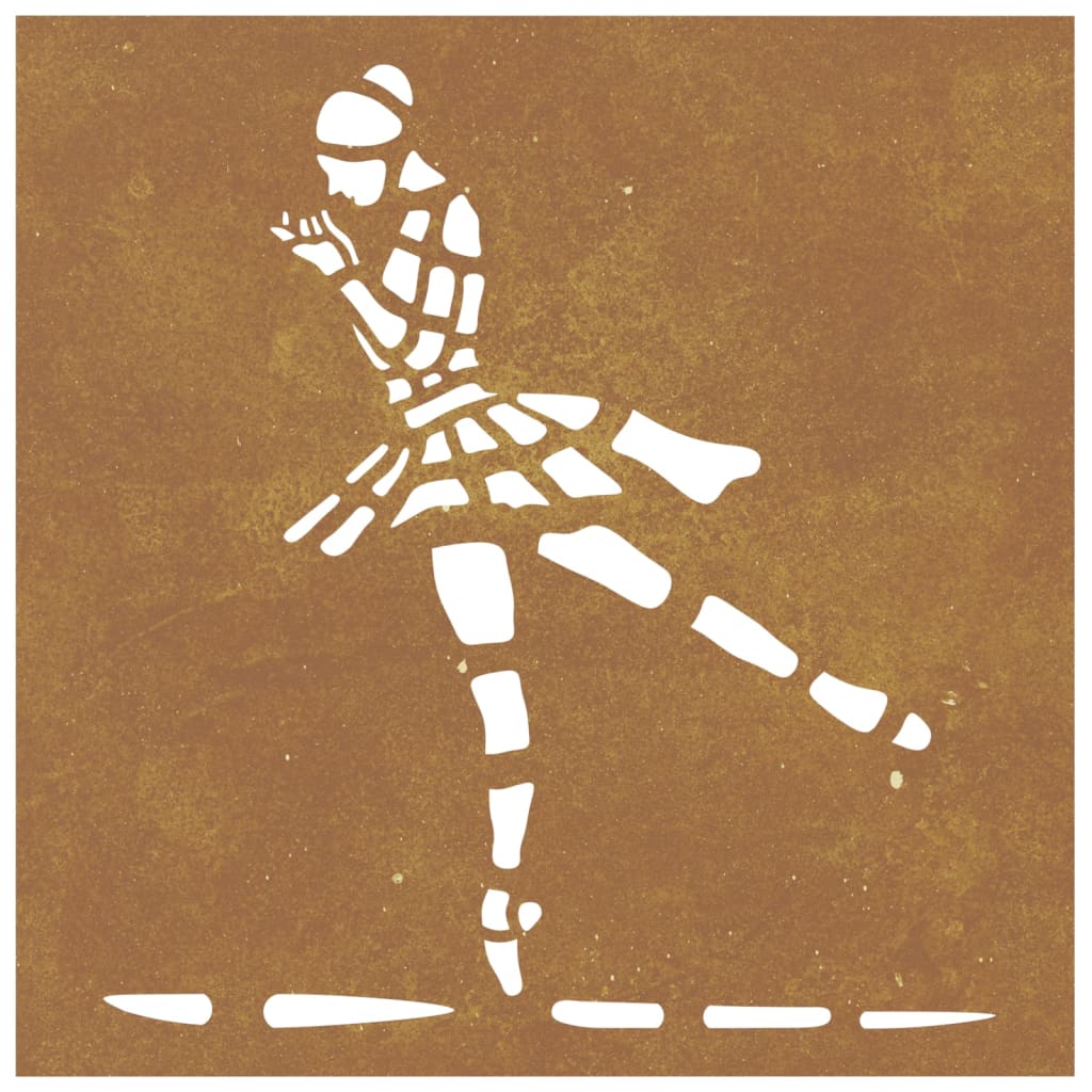 vidaXL Decor perete de grădină 55x55 cm design balerină oțel Corten vidaXL Decor perete de grădină 55x55 cm design balerină oțel Corten