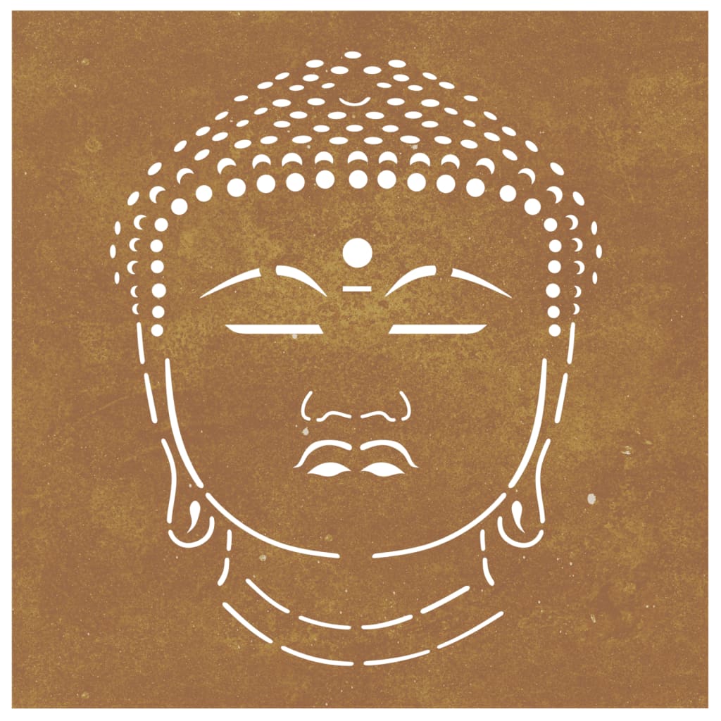 vidaXL Decor perete de grădină 55x55 cm design cap Buddha oțel Corten vidaXL Decor perete de grădină 55x55 cm design cap Buddha oțel Corten
