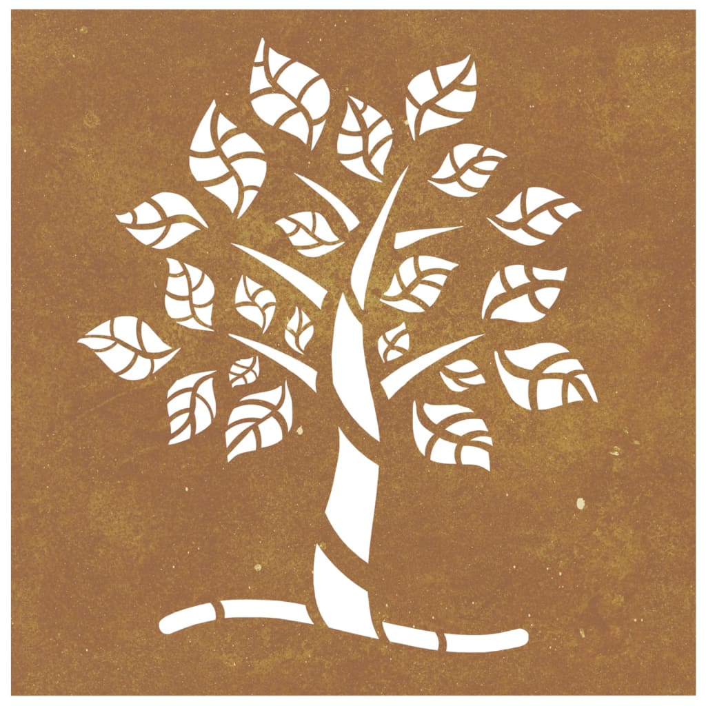 vidaXL Decor perete de grădină 55x55 cm design copac oțel Corten