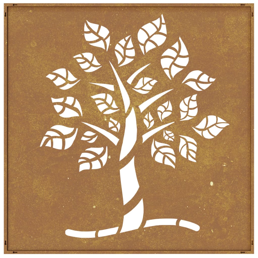 vidaXL Decor perete de grădină 55x55 cm design copac oțel Corten