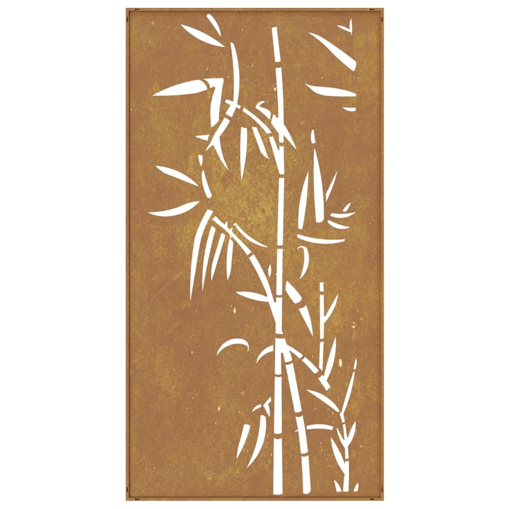vidaXL Decorație perete de grădină 105x55 cm design bambus oțel Corten vidaXL Decorație perete de grădină 105x55 cm design bambus oțel Corten