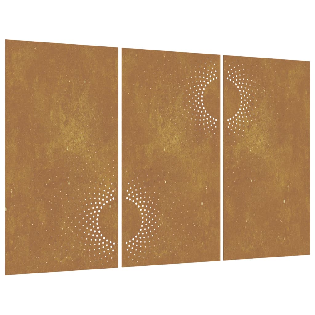 vidaXL Decorațiuni perete de grădină 3 buc. 105x55cm oțel corten soare vidaXL Decorațiuni perete de grădină 3 buc. 105x55cm oțel corten soare