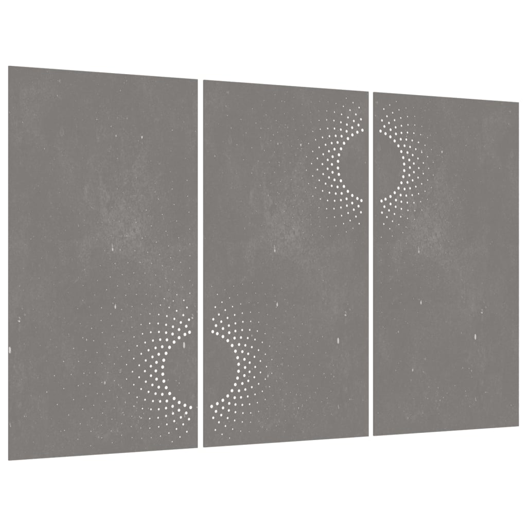 vidaXL Decorațiuni perete de grădină 3 buc. 105x55cm oțel corten soare vidaXL Decorațiuni perete de grădină 3 buc. 105x55cm oțel corten soare