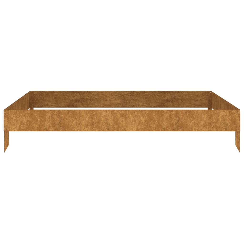 vidaXL Strat înălțat de grădină, 100x100x18,5 cm, oțel corten