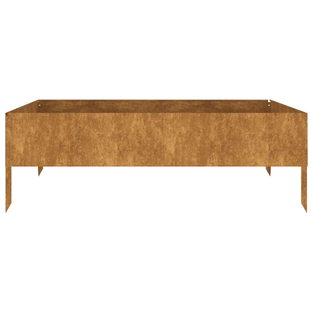 vidaXL Strat înălțat de grădină, 100x100x33,5 cm, oțel corten vidaXL Strat înălțat de grădină, 100x100x33,5 cm, oțel corten
