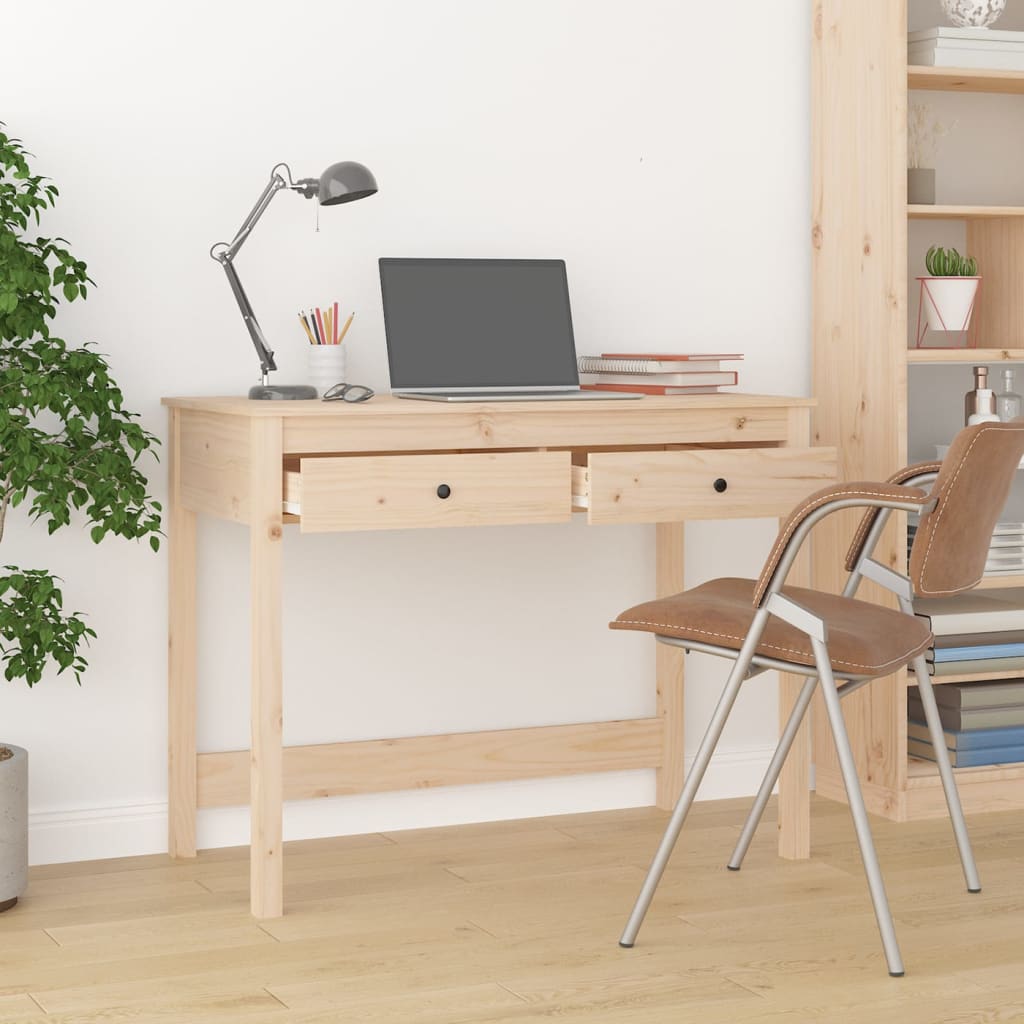 vidaXL Birou cu sertare, 100x50x78 cm, lemn masiv de pin vidaXL Birou cu sertare, 100x50x78 cm, lemn masiv de pin