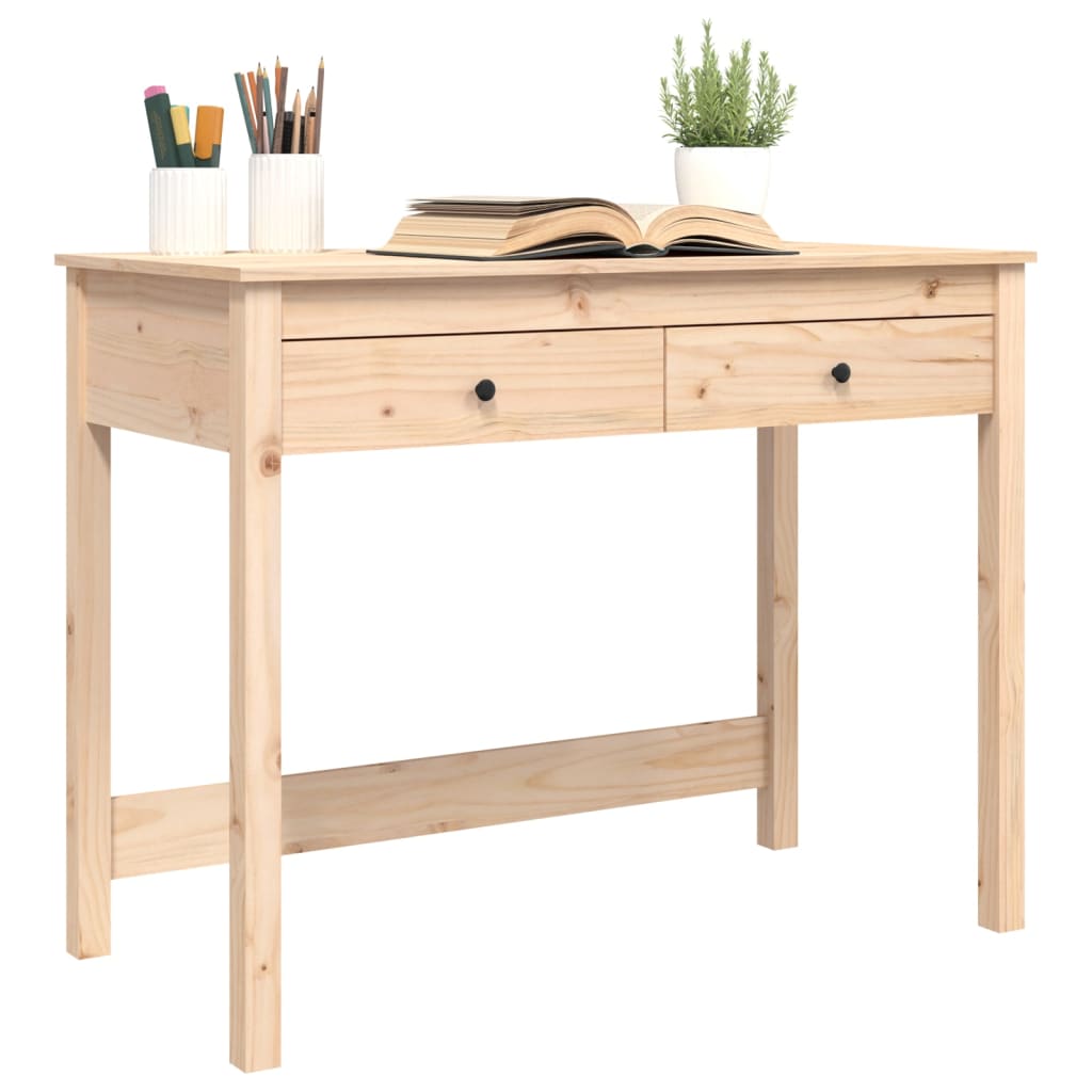 vidaXL Birou cu sertare, 100x50x78 cm, lemn masiv de pin vidaXL Birou cu sertare, 100x50x78 cm, lemn masiv de pin