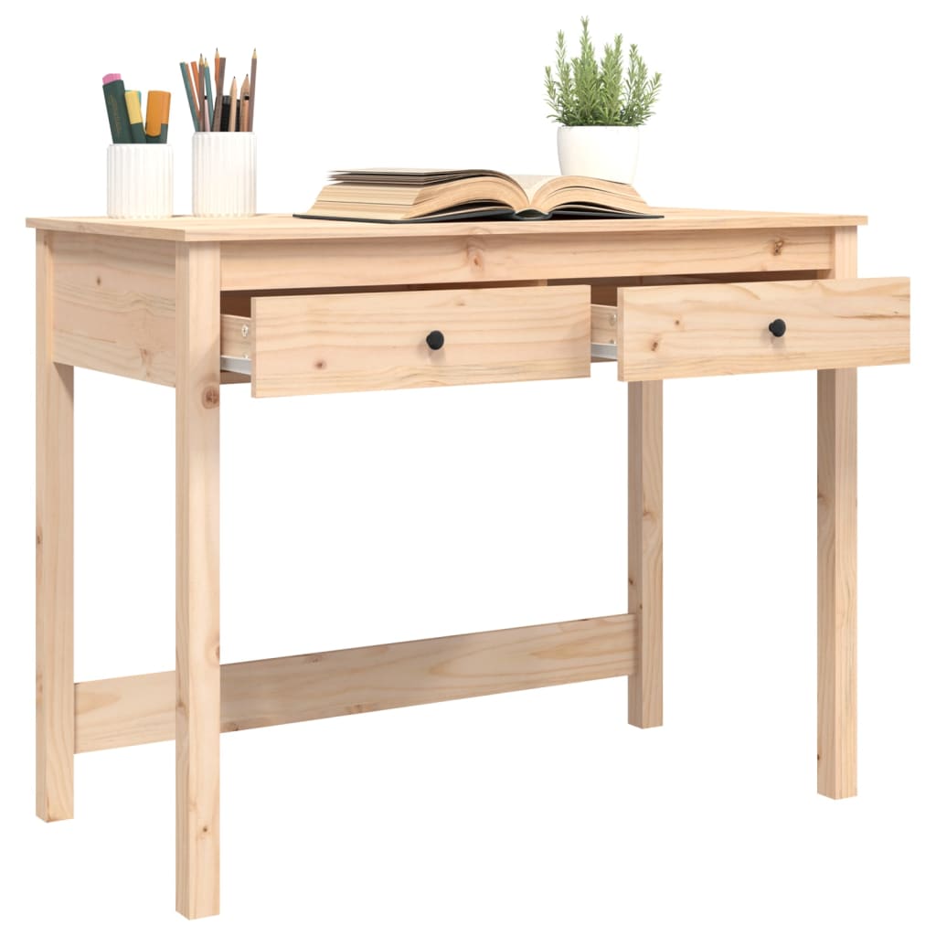vidaXL Birou cu sertare, 100x50x78 cm, lemn masiv de pin vidaXL Birou cu sertare, 100x50x78 cm, lemn masiv de pin