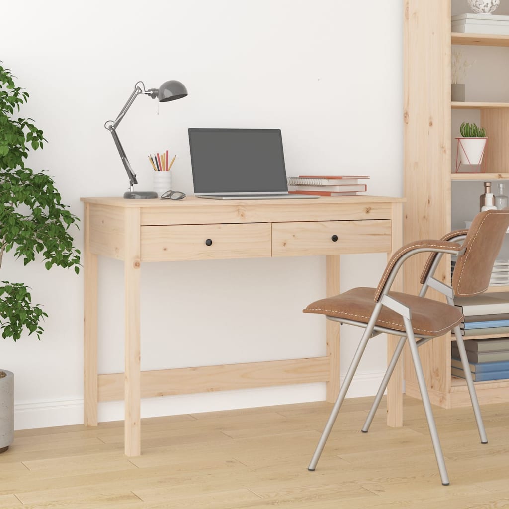 vidaXL Birou cu sertare, 100x50x78 cm, lemn masiv de pin vidaXL Birou cu sertare, 100x50x78 cm, lemn masiv de pin