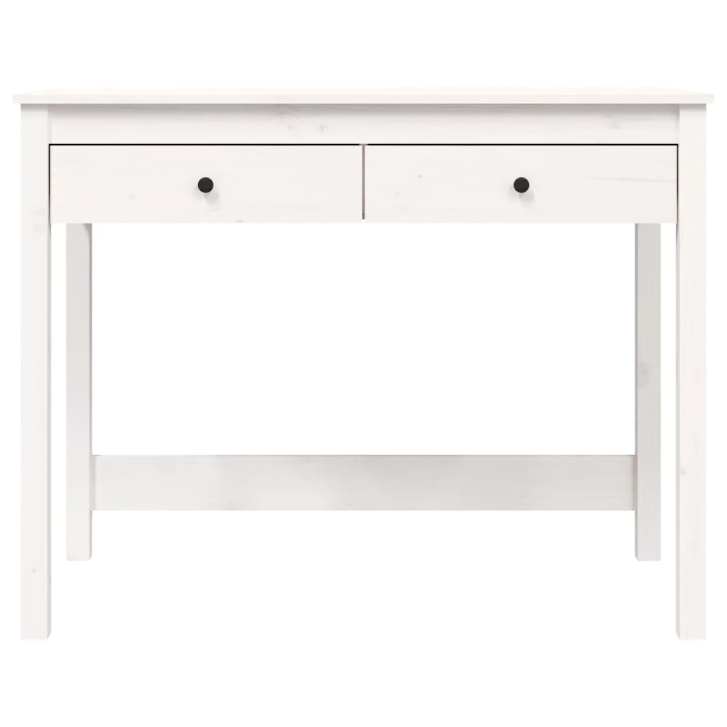 vidaXL Birou cu sertare, alb, 100x50x78 cm, lemn masiv de pin vidaXL Birou cu sertare, alb, 100x50x78 cm, lemn masiv de pin