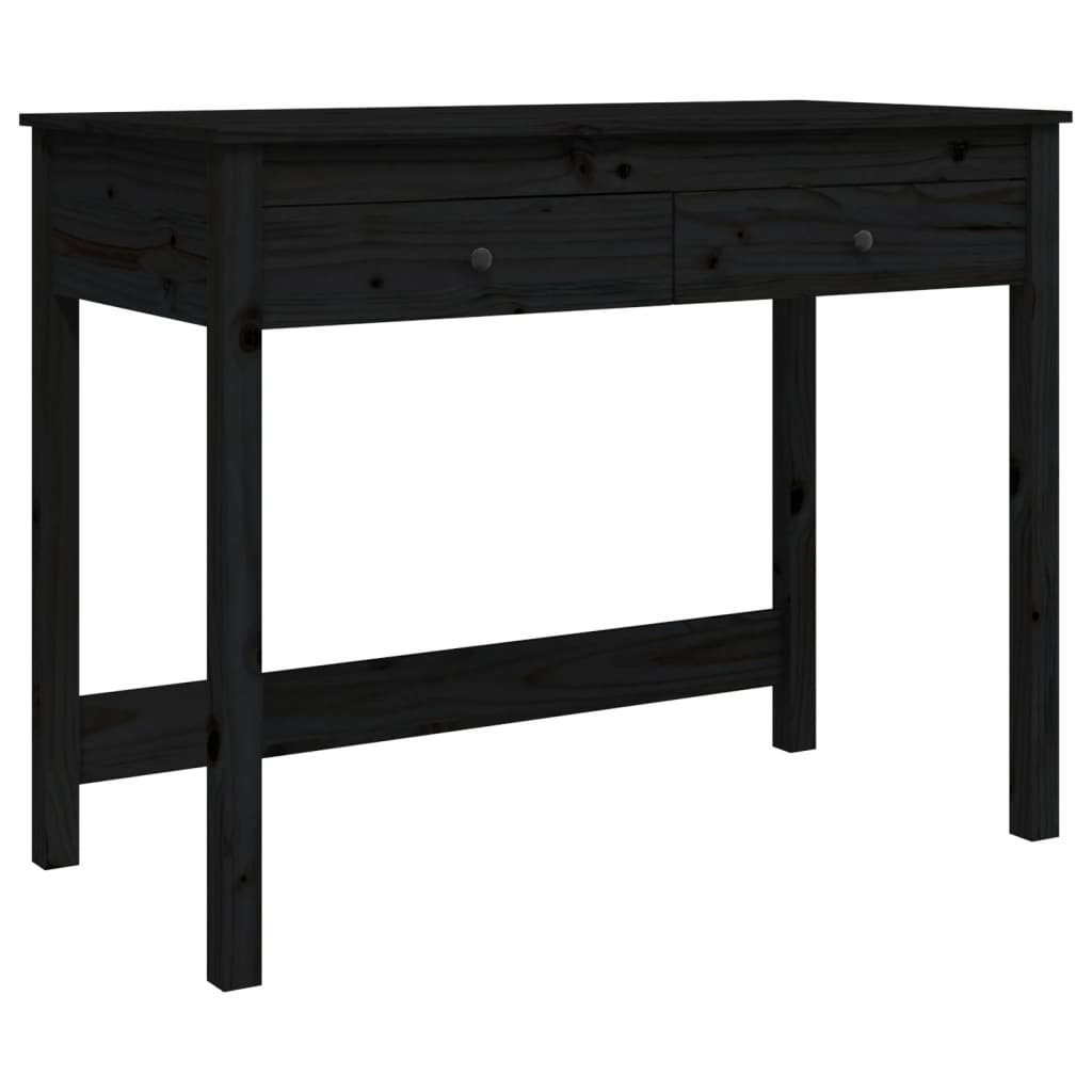 vidaXL Birou cu sertare, negru, 100x50x78 cm, lemn masiv de pin vidaXL Birou cu sertare, negru, 100x50x78 cm, lemn masiv de pin