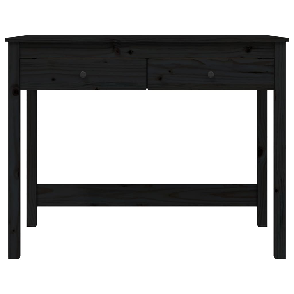 vidaXL Birou cu sertare, negru, 100x50x78 cm, lemn masiv de pin vidaXL Birou cu sertare, negru, 100x50x78 cm, lemn masiv de pin