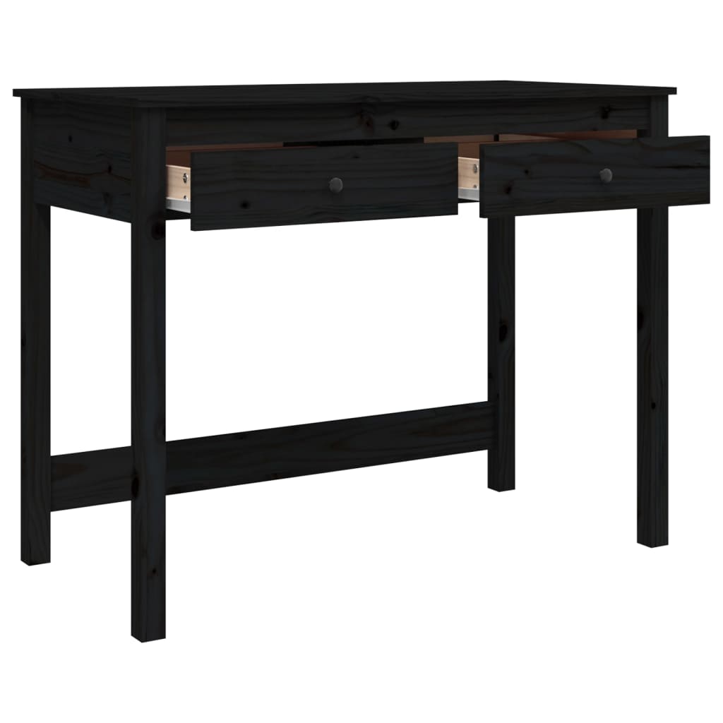 vidaXL Birou cu sertare, negru, 100x50x78 cm, lemn masiv de pin vidaXL Birou cu sertare, negru, 100x50x78 cm, lemn masiv de pin