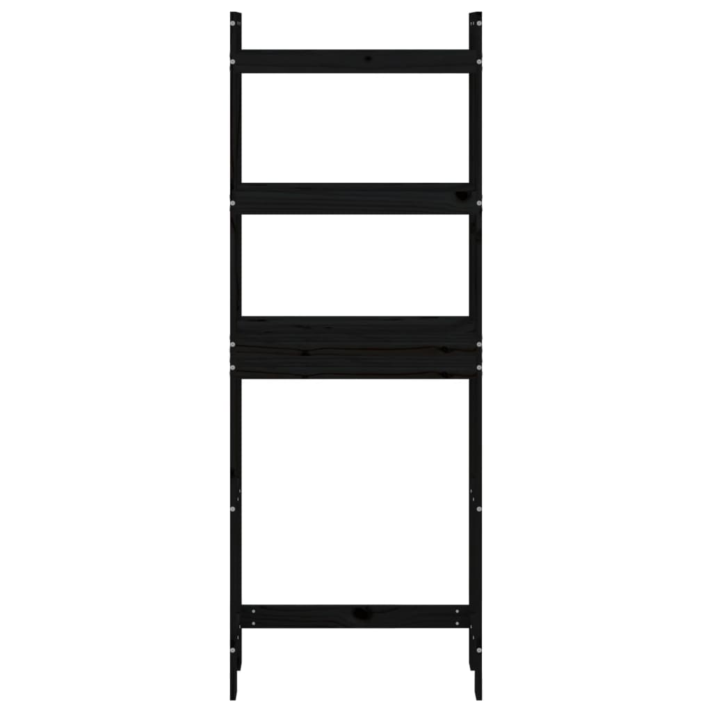 vidaXL Raft de toaletă, negru, 63x26x171 cm, lemn masiv de pin vidaXL Raft de toaletă, negru, 63x26x171 cm, lemn masiv de pin