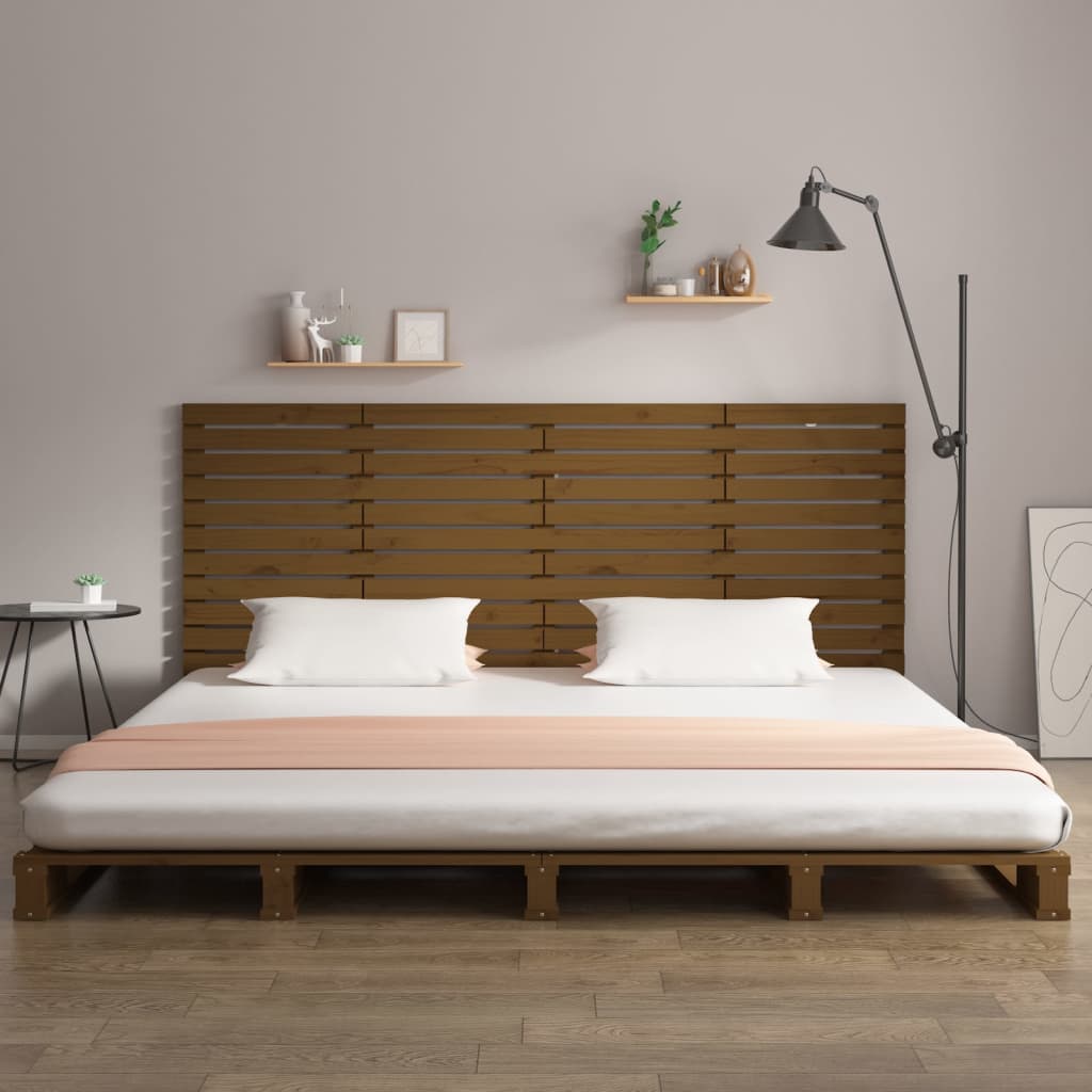 vidaXL Tăblie de pat pentru perete, maro miere, 206x3x91,5 cm lemn pin vidaXL Tăblie de pat pentru perete, maro miere, 206x3x91,5 cm lemn pin