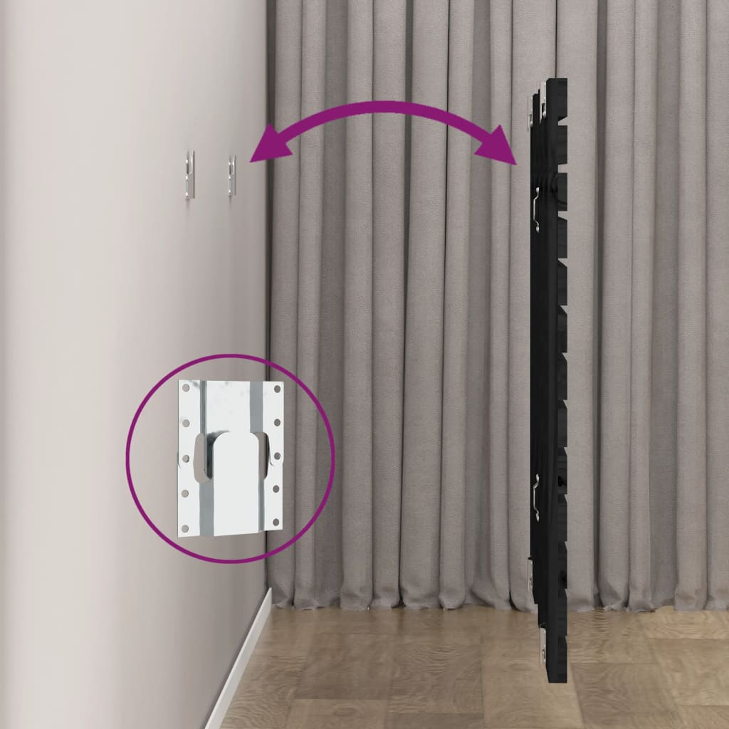 vidaXL Tăblie de pat pentru perete, negru 126x3x91,5 cm lemn masiv pin vidaXL Tăblie de pat pentru perete, negru 126x3x91,5 cm lemn masiv pin