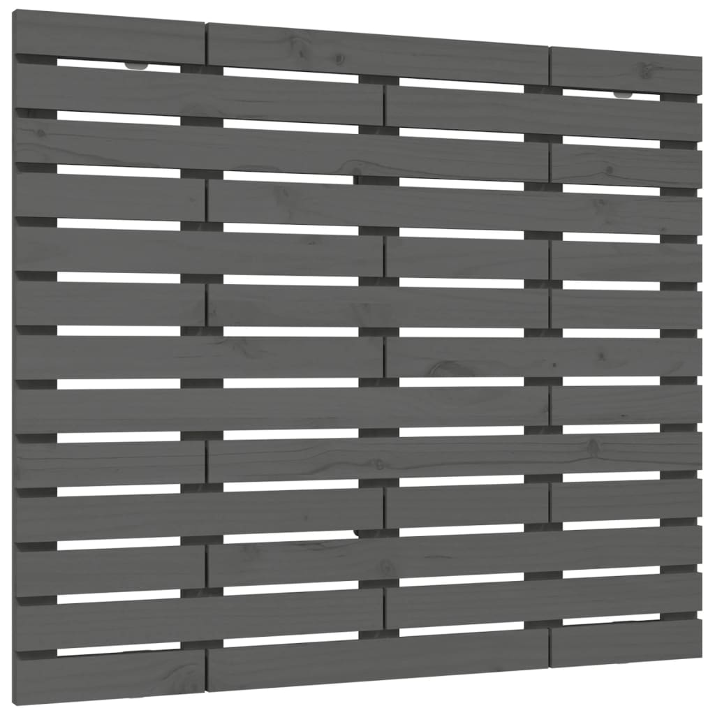 vidaXL Tăblie de pat pentru perete, gri, 146x3x91,5 cm, lemn masiv pin