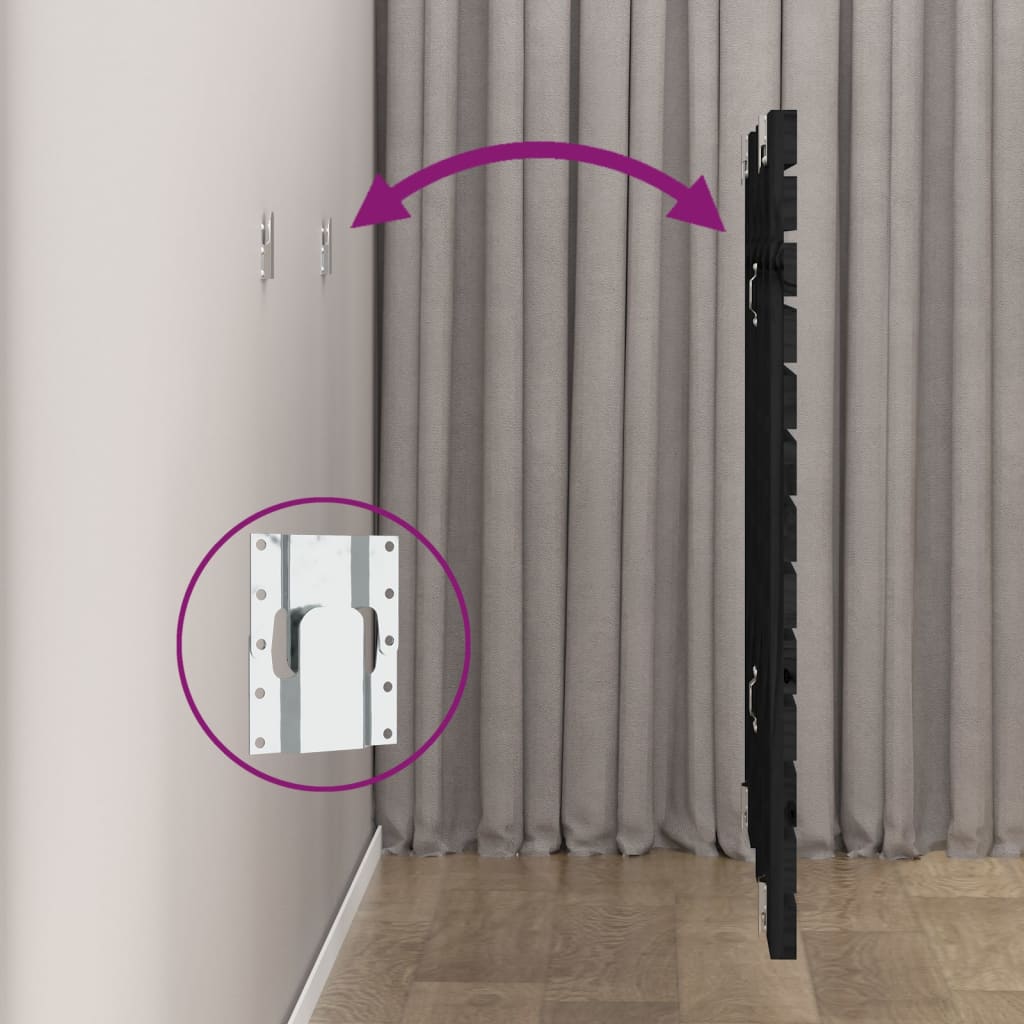 vidaXL Tăblie de pat pentru perete, negru 146x3x91,5 cm lemn masiv pin vidaXL Tăblie de pat pentru perete, negru 146x3x91,5 cm lemn masiv pin