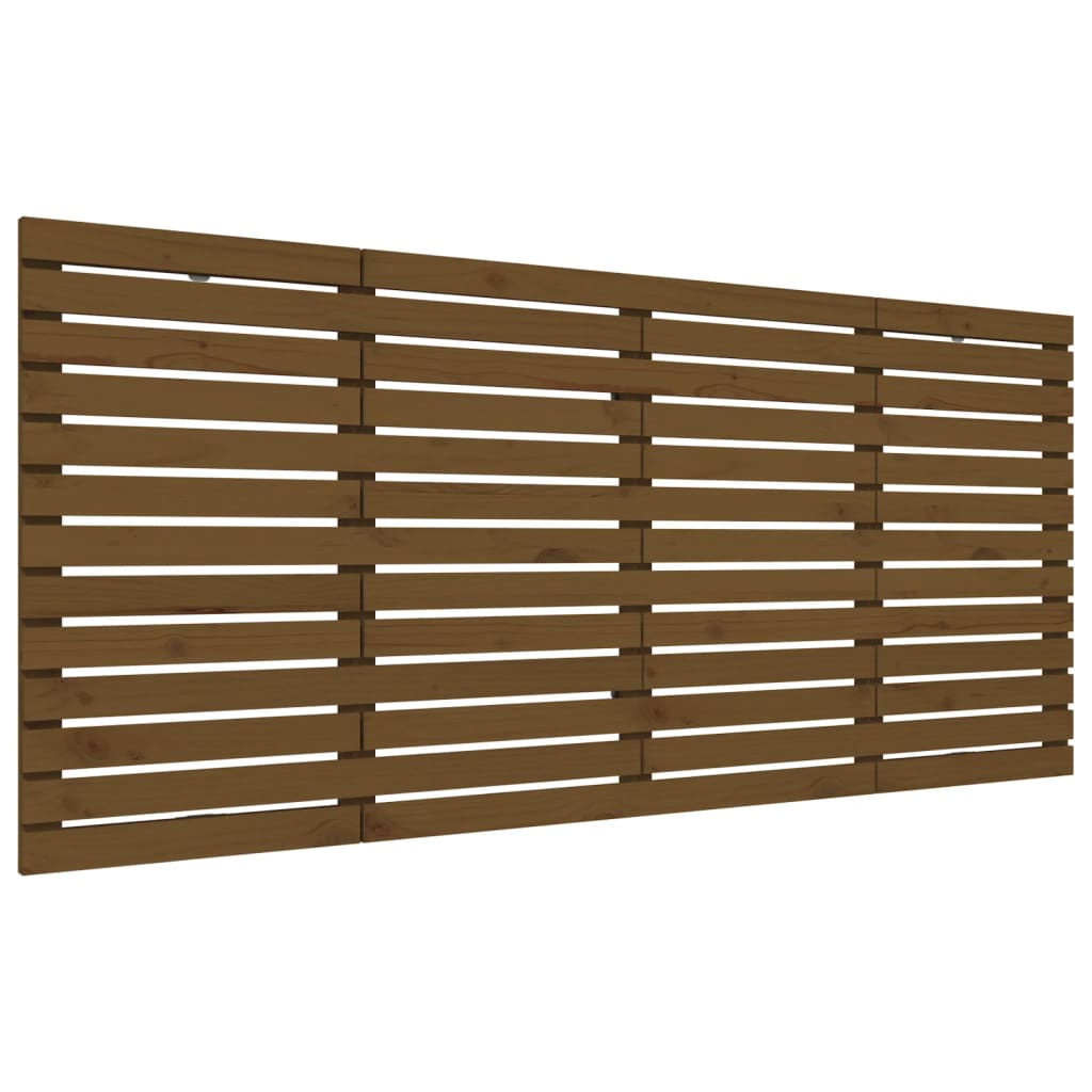 vidaXL Tăblie de pat pentru perete, maro miere, 156x3x91,5 cm lemn pin