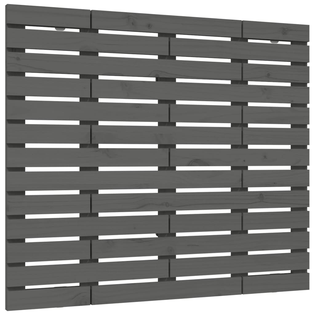vidaXL Tăblie de pat pentru perete, gri, 81x3x91,5 cm, lemn masiv pin