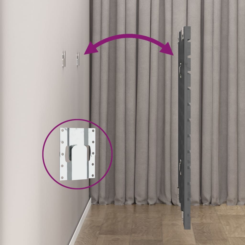 vidaXL Tăblie de pat pentru perete, gri, 81x3x91,5 cm, lemn masiv pin