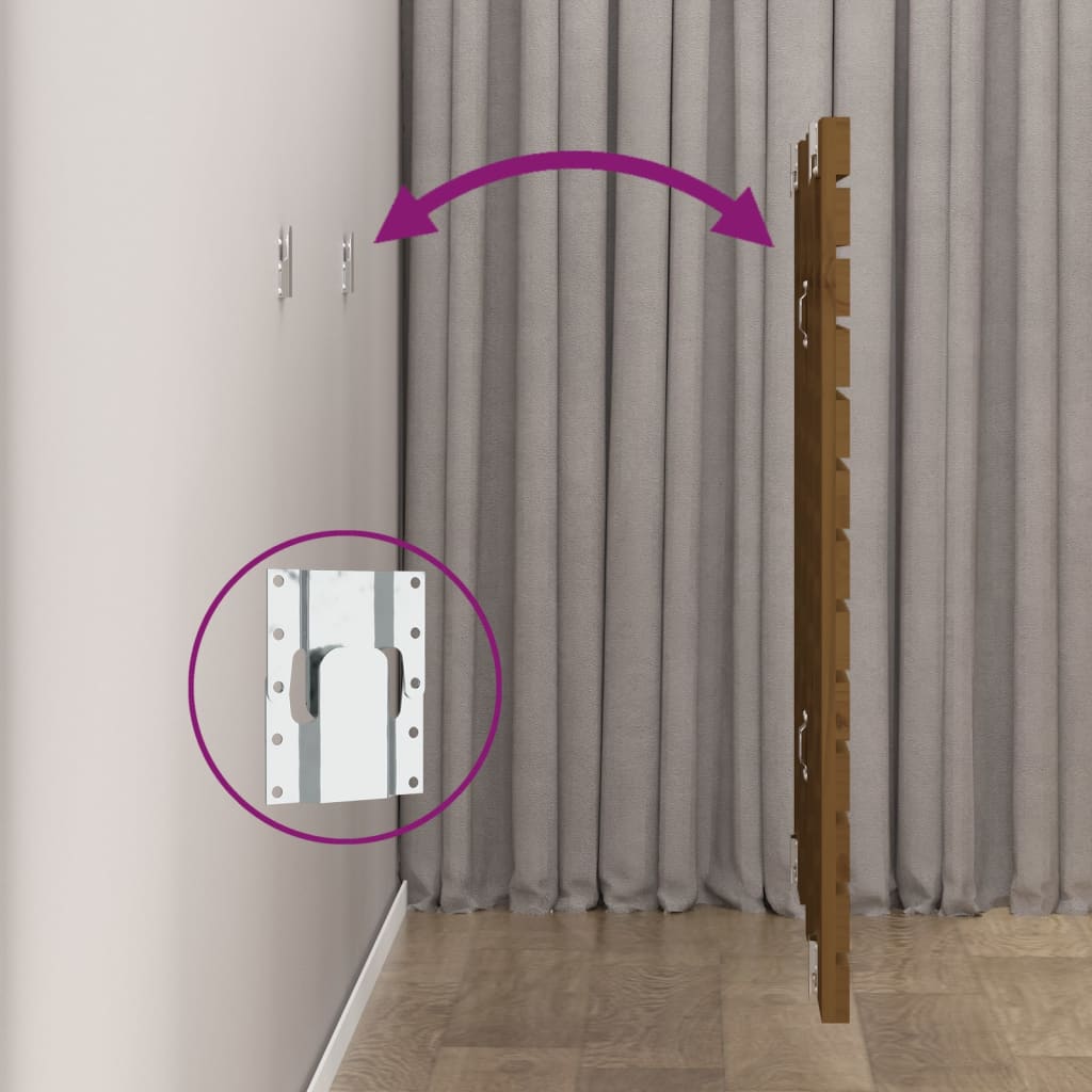 vidaXL Tăblie de pat pentru perete, maro miere, 81x3x91,5 cm, lemn pin vidaXL Tăblie de pat pentru perete, maro miere, 81x3x91,5 cm, lemn pin