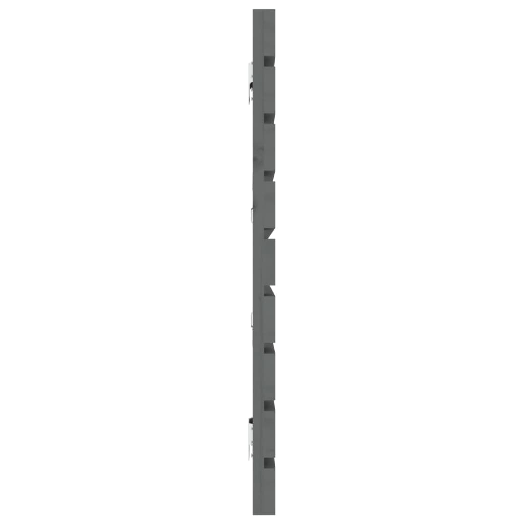 vidaXL Tăblie de pat pentru perete, gri, 206x3x63 cm, lemn masiv pin