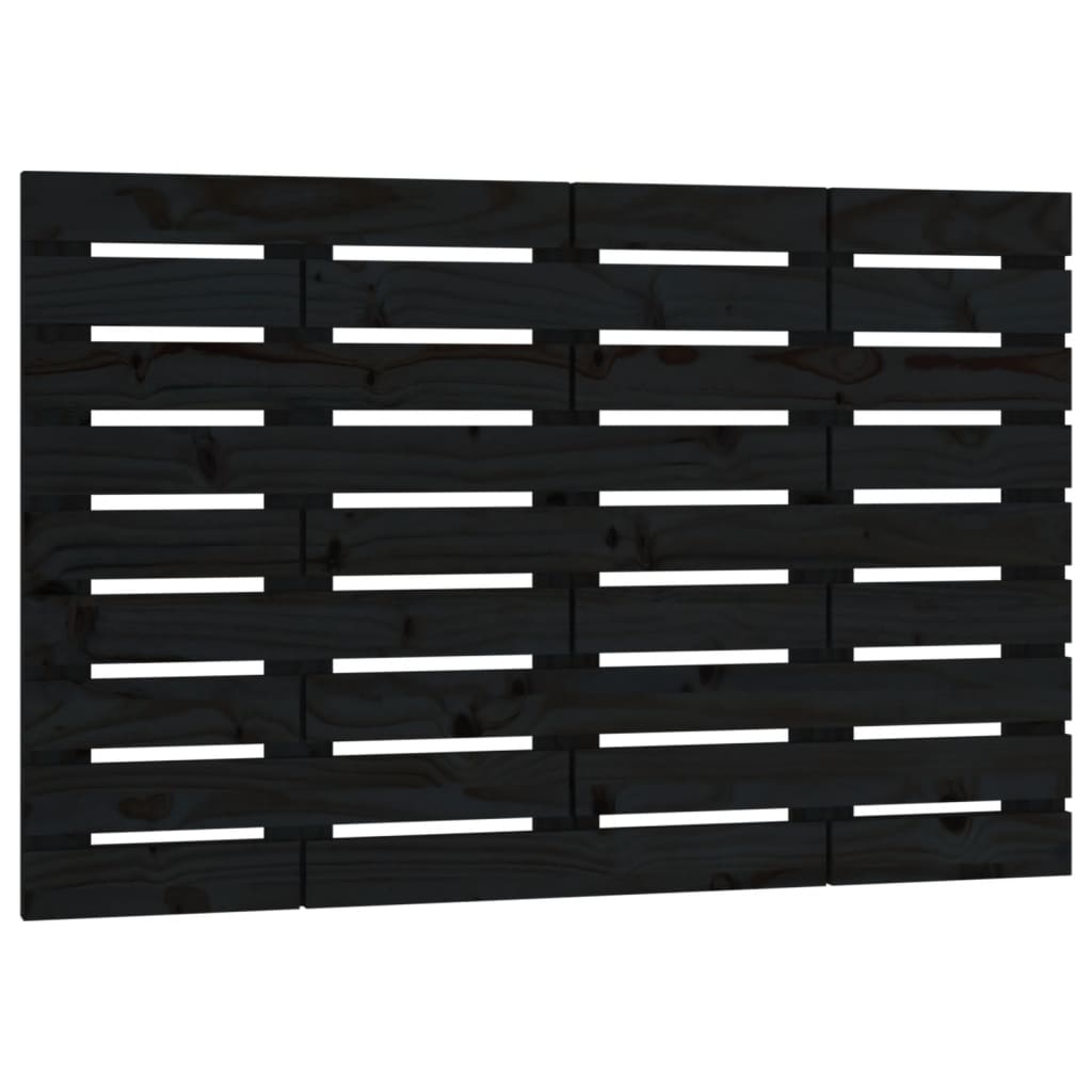 vidaXL Tăblie de pat pentru perete, negru, 96x3x63 cm, lemn masiv pin