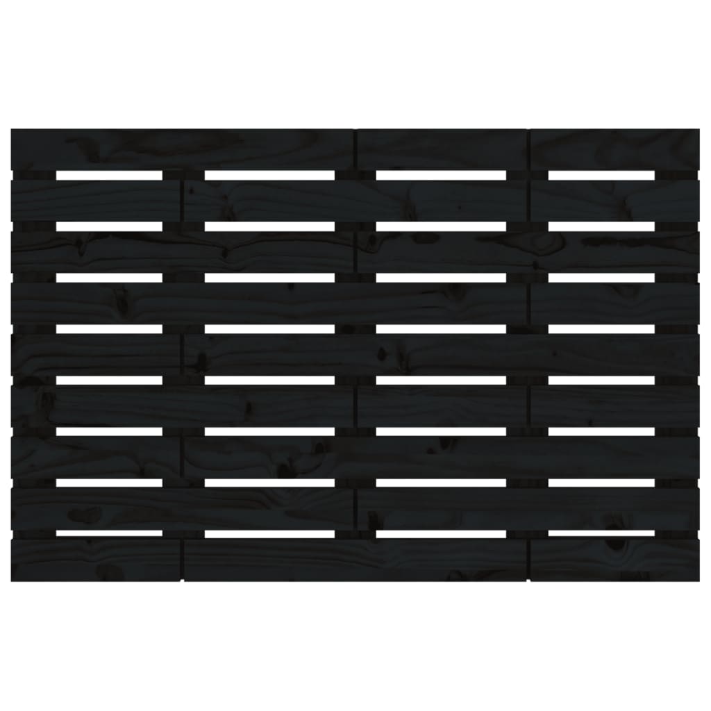 vidaXL Tăblie de pat pentru perete, negru, 96x3x63 cm, lemn masiv pin