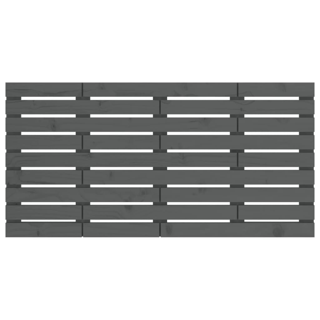 vidaXL Tăblie de pat pentru perete, gri, 126x3x63 cm, lemn masiv pin