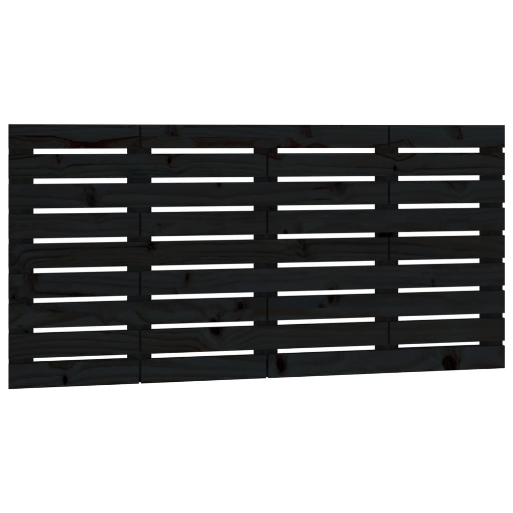 vidaXL Tăblie de pat pentru perete, negru, 126x3x63 cm, lemn masiv pin vidaXL Tăblie de pat pentru perete, negru, 126x3x63 cm, lemn masiv pin