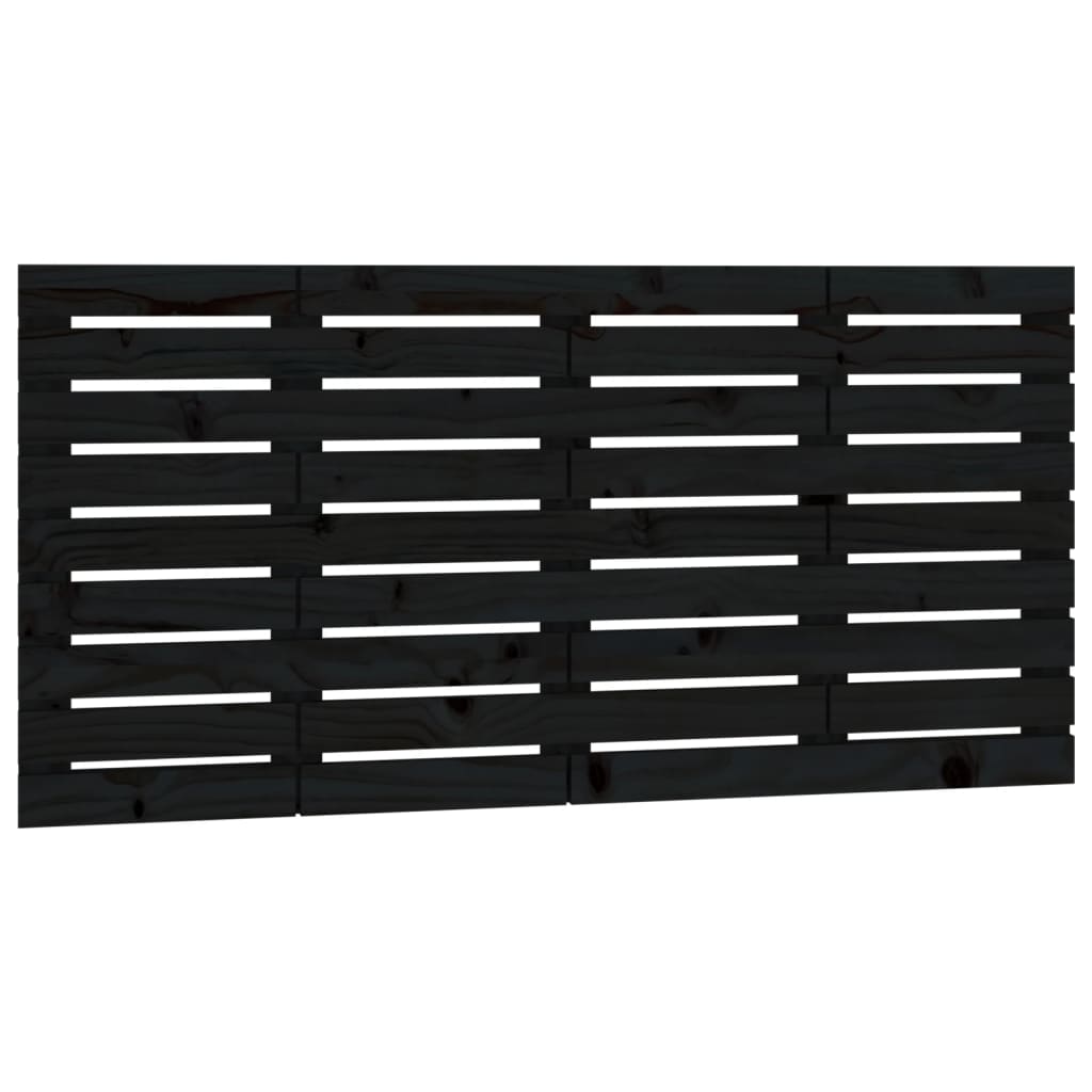 vidaXL Tăblie de pat pentru perete, negru, 146x3x63 cm, lemn masiv pin vidaXL Tăblie de pat pentru perete, negru, 146x3x63 cm, lemn masiv pin