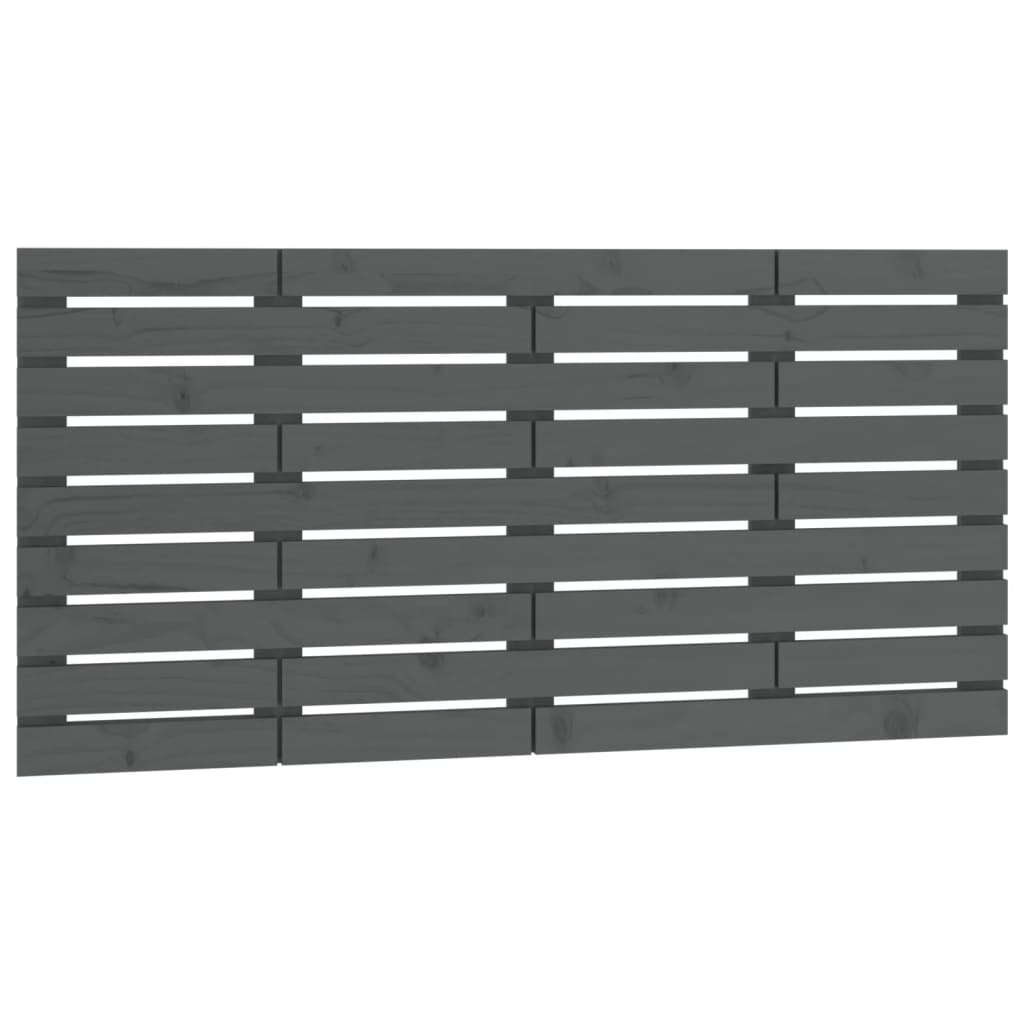 vidaXL Tăblie de pat pentru perete, gri, 156x3x63 cm, lemn masiv pin
