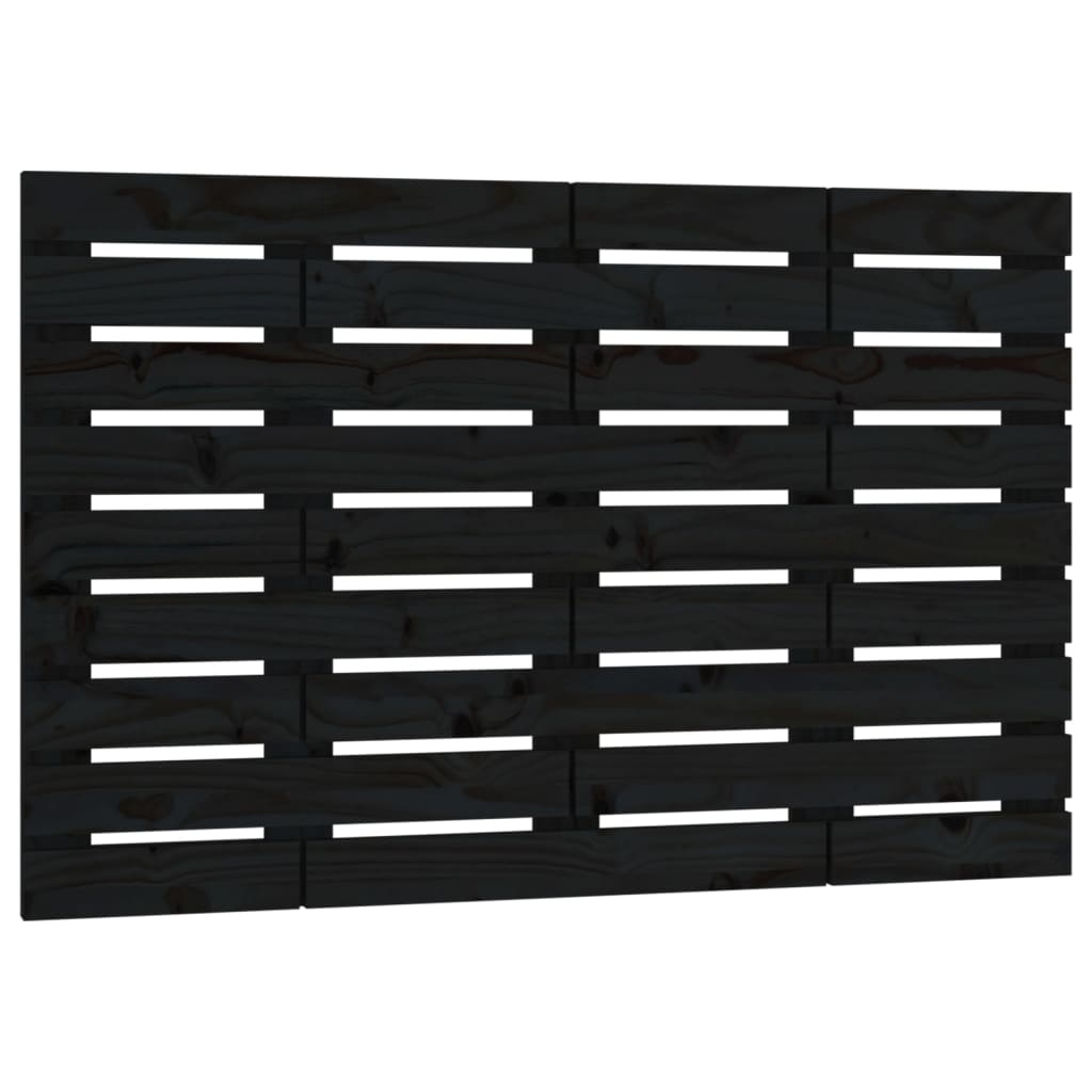 vidaXL Tăblie de pat pentru perete, negru, 81x3x63 cm, lemn masiv pin