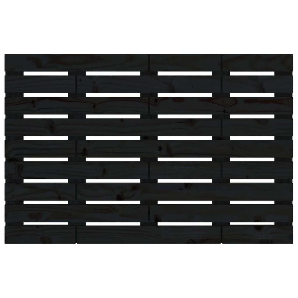 vidaXL Tăblie de pat pentru perete, negru, 81x3x63 cm, lemn masiv pin