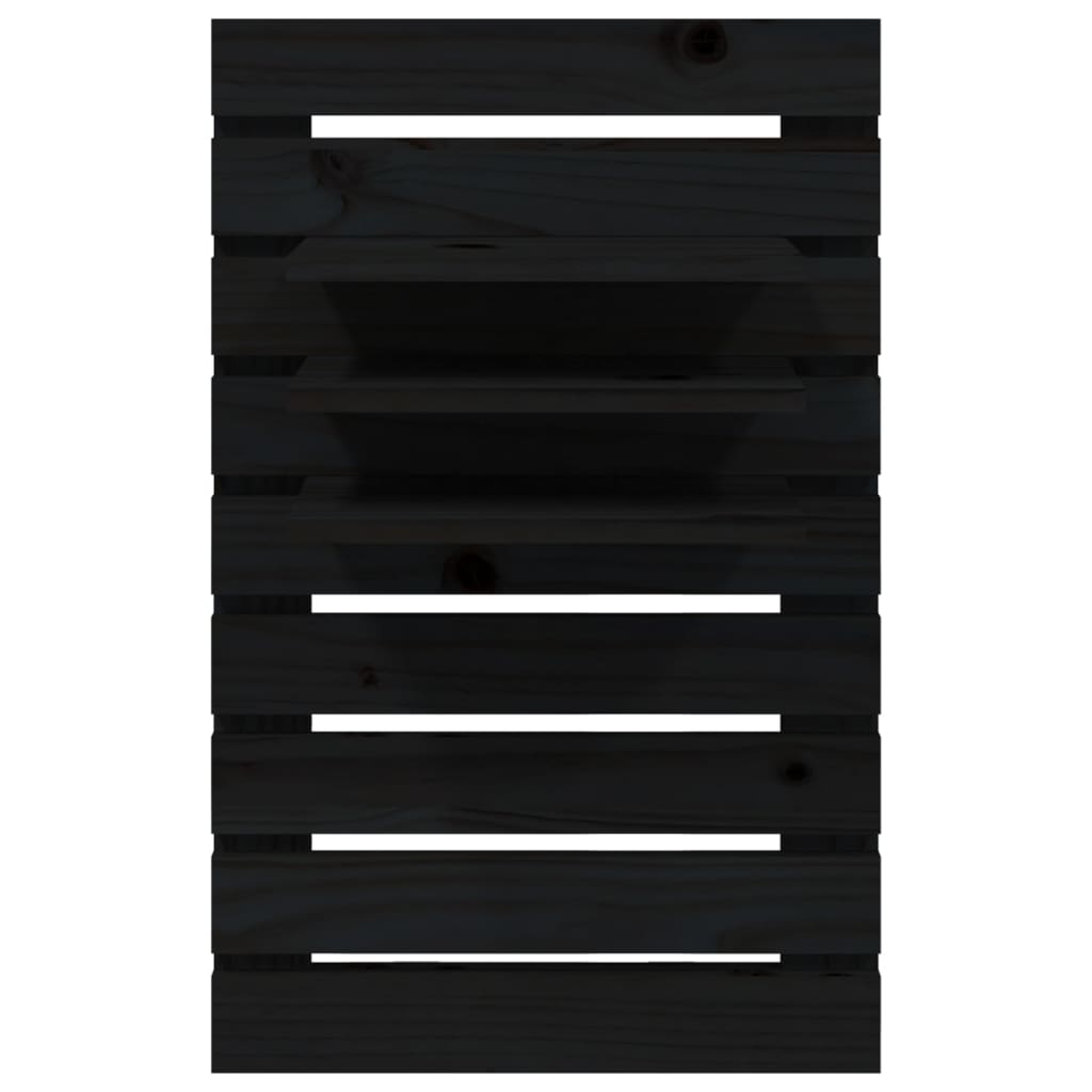 vidaXL Rafturi noptiere de perete, 2 buc., negru, lemn masiv de pin vidaXL Rafturi noptiere de perete, 2 buc., negru, lemn masiv de pin