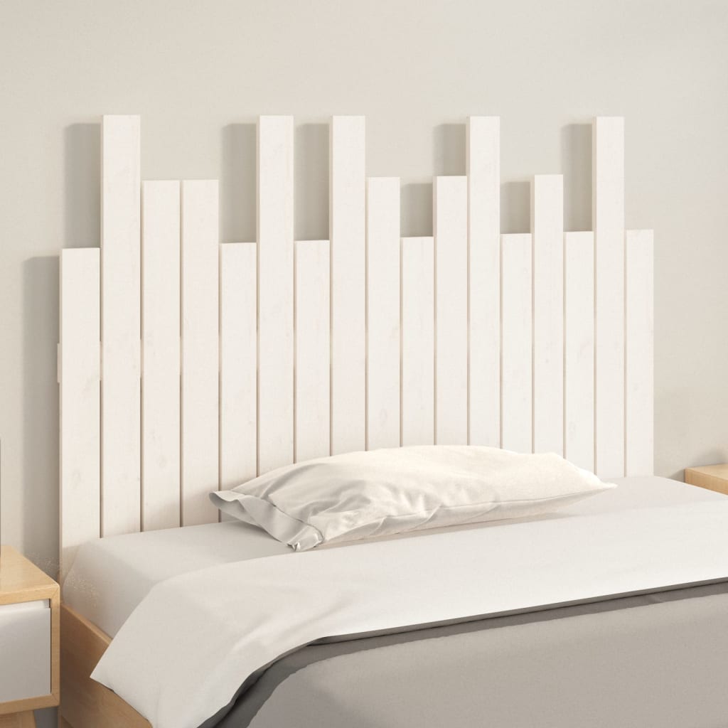 vidaXL Tăblie de pat pentru perete, alb, 108x3x80 cm, lemn masiv pin