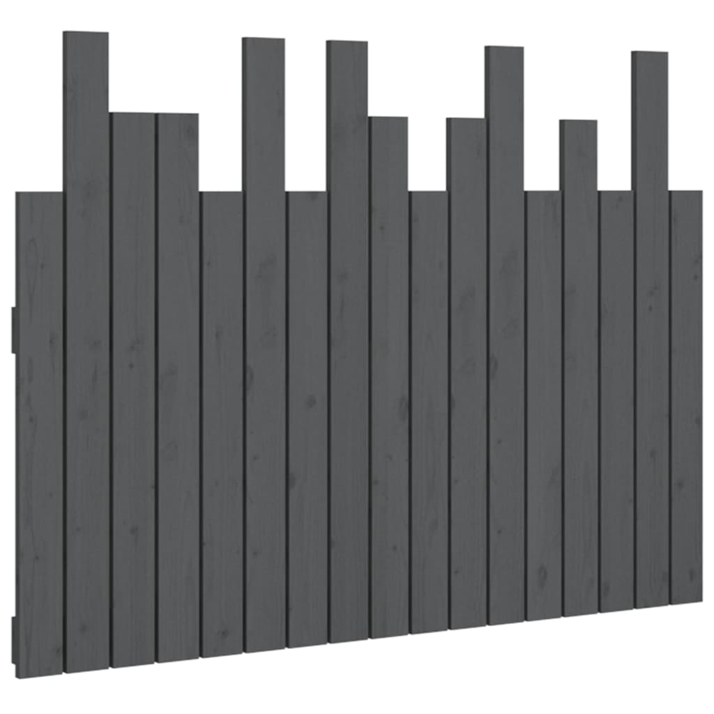 vidaXL Tăblie de pat pentru perete, gri, 108x3x80 cm, lemn masiv pin