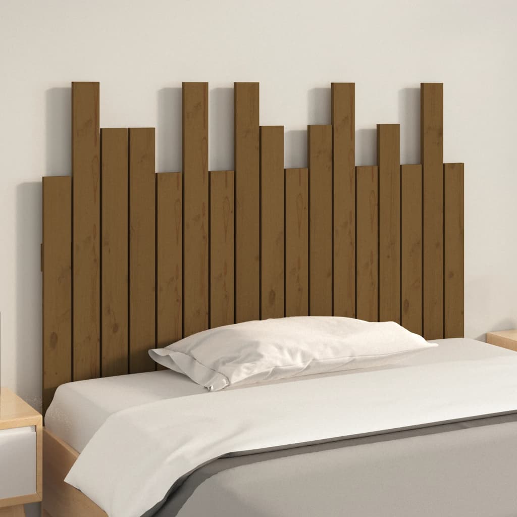 vidaXL Tăblie de pat pentru perete, maro miere, 108x3x80 cm, lemn pin