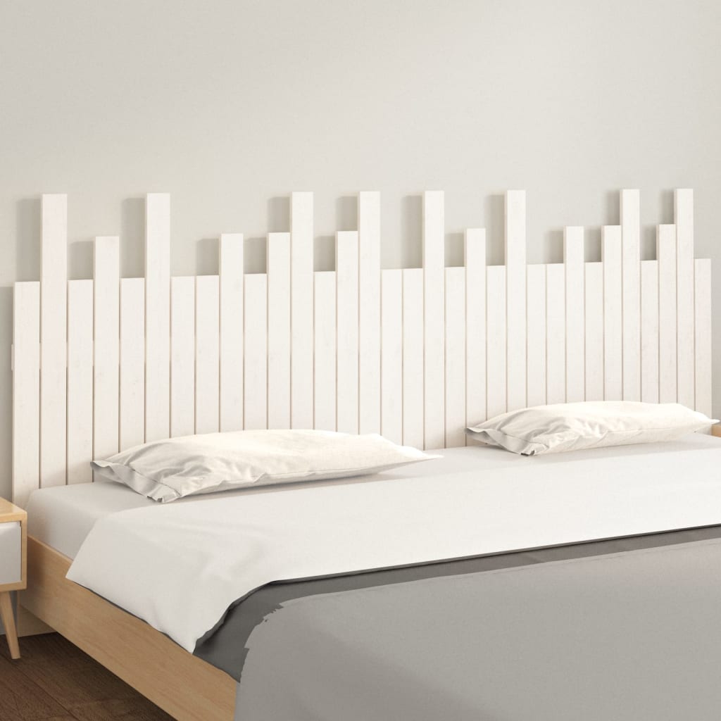 vidaXL Tăblie de pat pentru perete, alb, 204x3x80 cm, lemn masiv pin vidaXL Tăblie de pat pentru perete, alb, 204x3x80 cm, lemn masiv pin