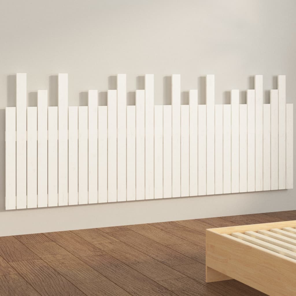 vidaXL Tăblie de pat pentru perete, alb, 204x3x80 cm, lemn masiv pin vidaXL Tăblie de pat pentru perete, alb, 204x3x80 cm, lemn masiv pin