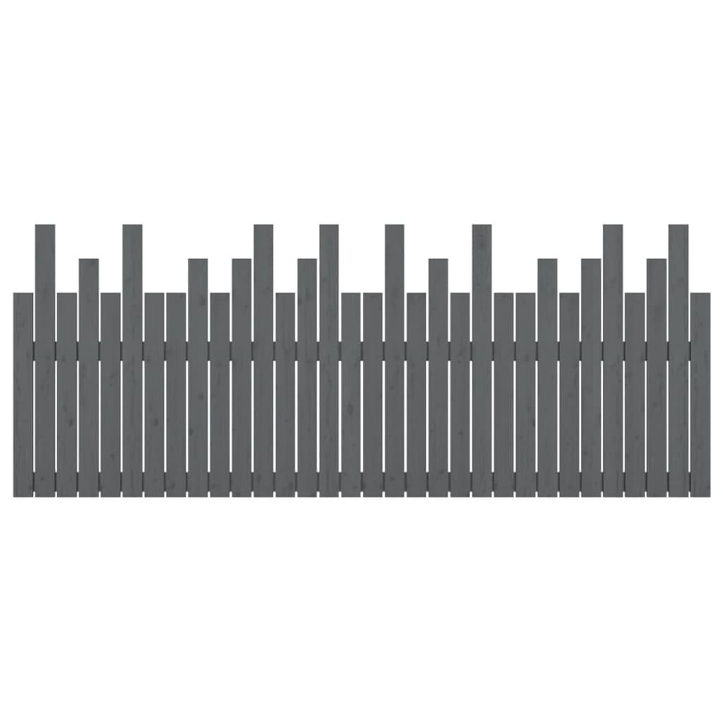 vidaXL Tăblie de pat pentru perete, gri, 204x3x80 cm, lemn masiv pin
