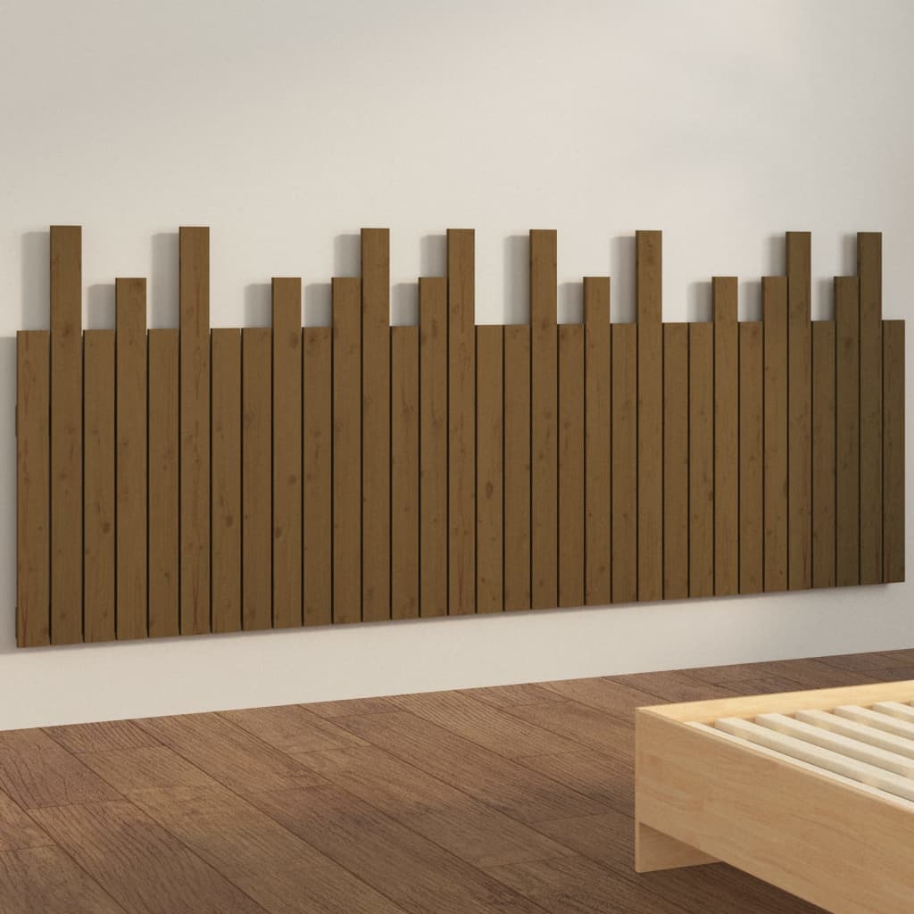 vidaXL Tăblie de pat pentru perete, maro miere, 204x3x80 cm, lemn pin vidaXL Tăblie de pat pentru perete, maro miere, 204x3x80 cm, lemn pin