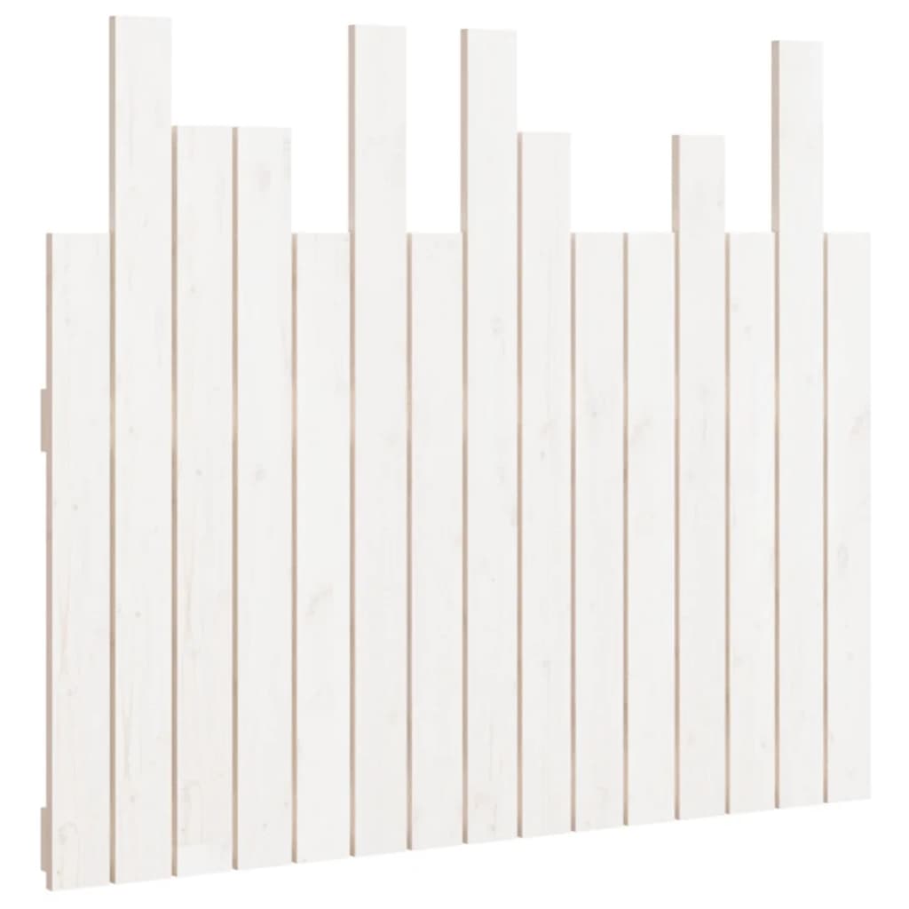 vidaXL Tăblie de pat pentru perete, alb, 95,5x3x80 cm, lemn masiv pin