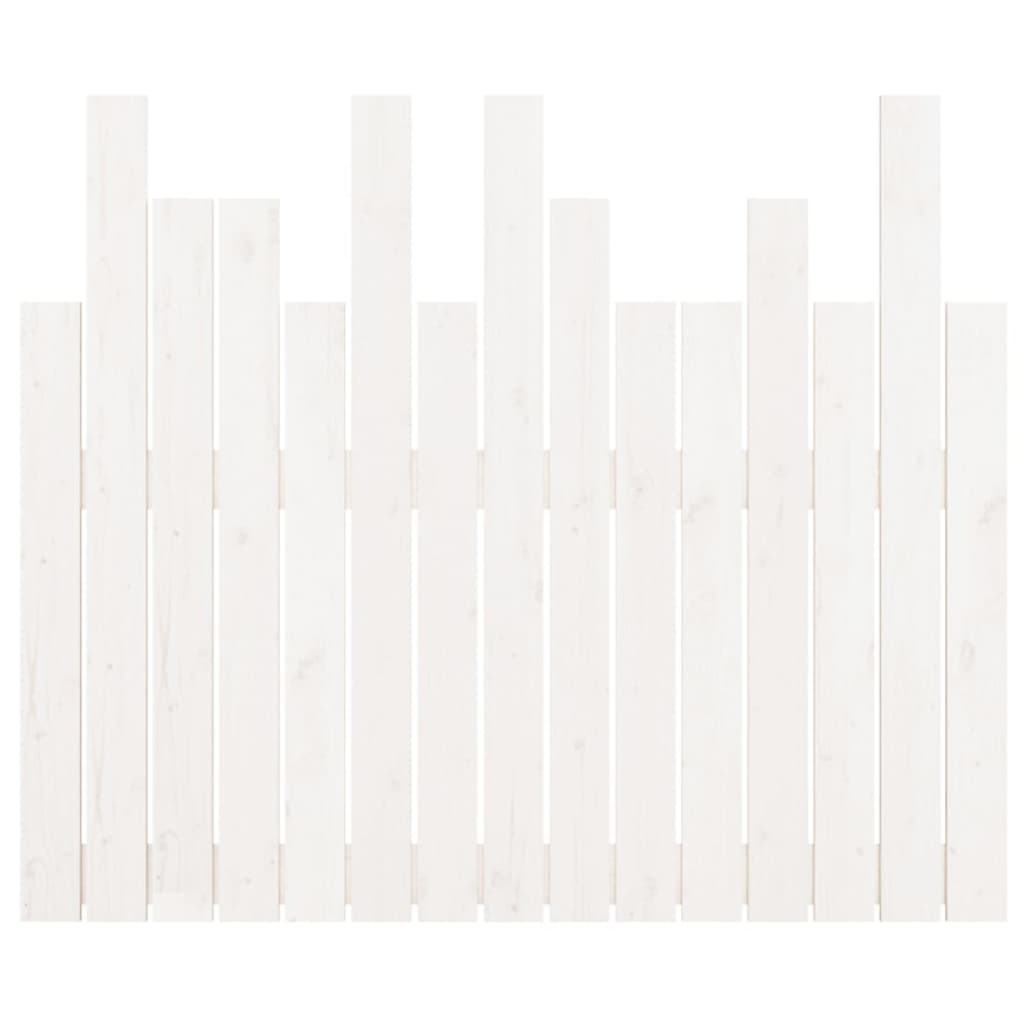 vidaXL Tăblie de pat pentru perete, alb, 95,5x3x80 cm, lemn masiv pin