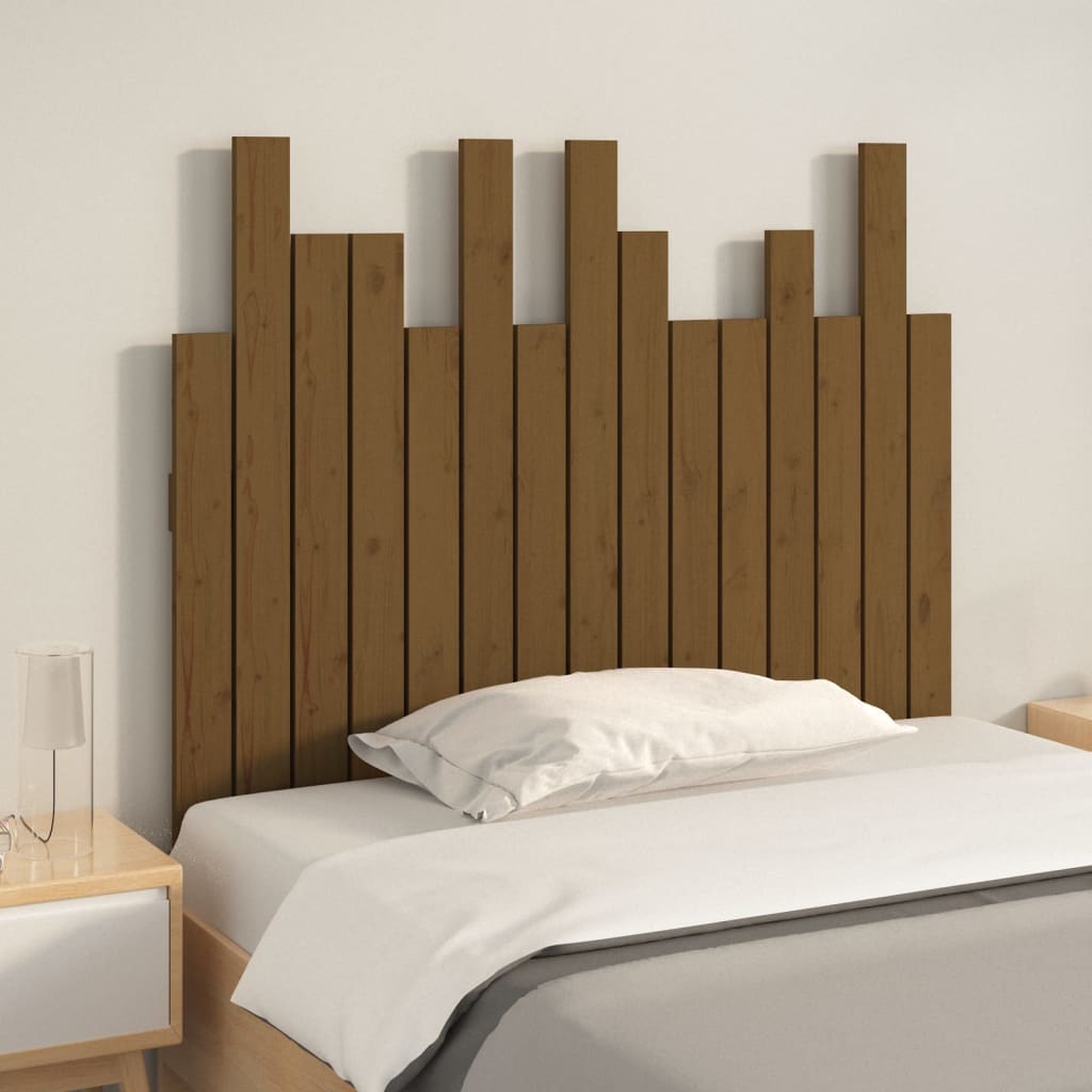 vidaXL Tăblie de pat de perete, maro miere 95,5x3x80 cm lemn masiv pin