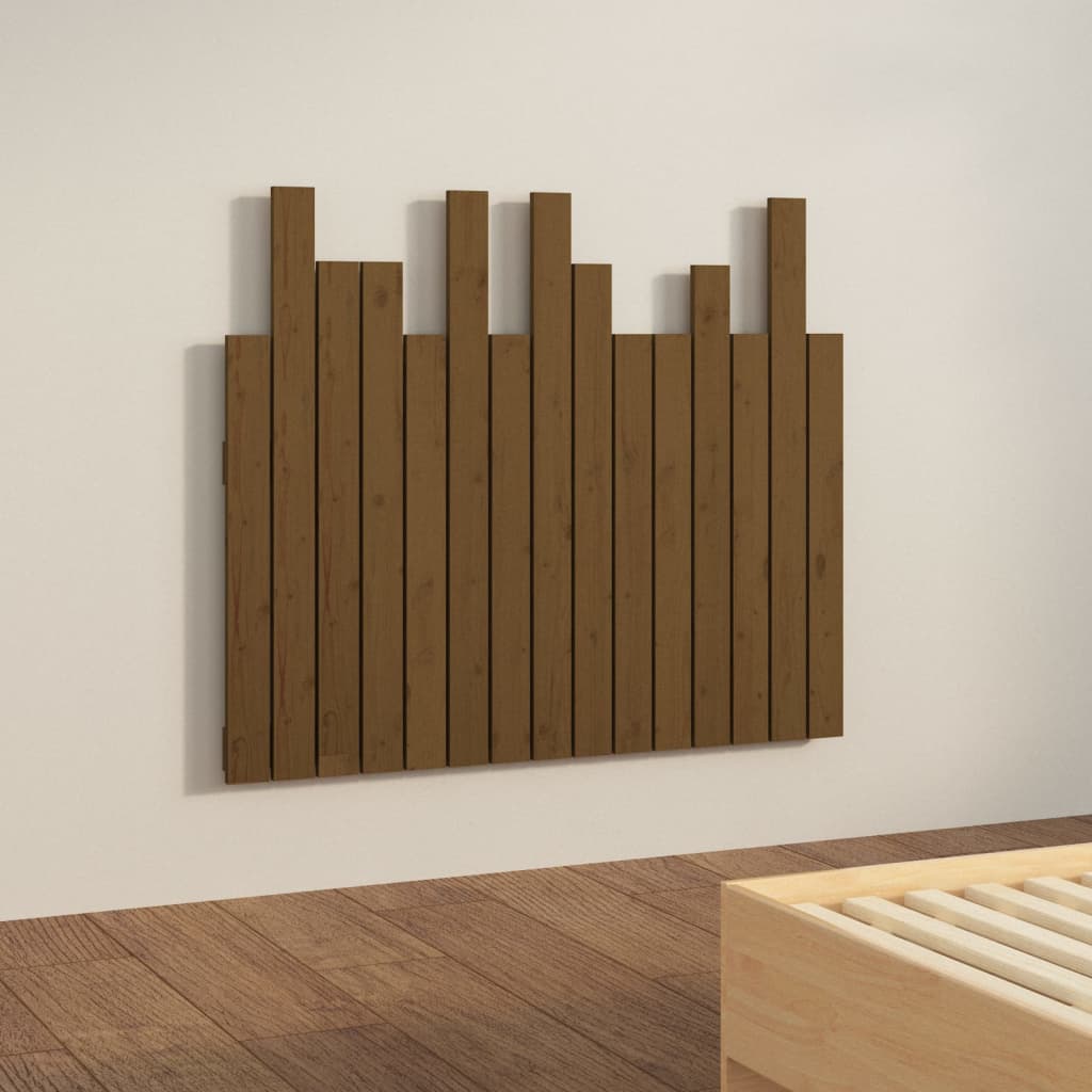 vidaXL Tăblie de pat de perete, maro miere 95,5x3x80 cm lemn masiv pin