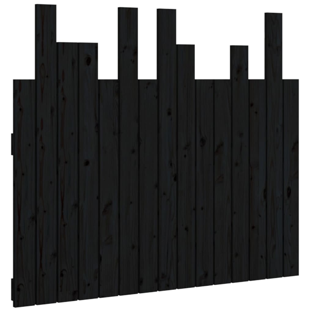 vidaXL Tăblie de pat pentru perete, negru, 95,5x3x80 cm lemn masiv pin