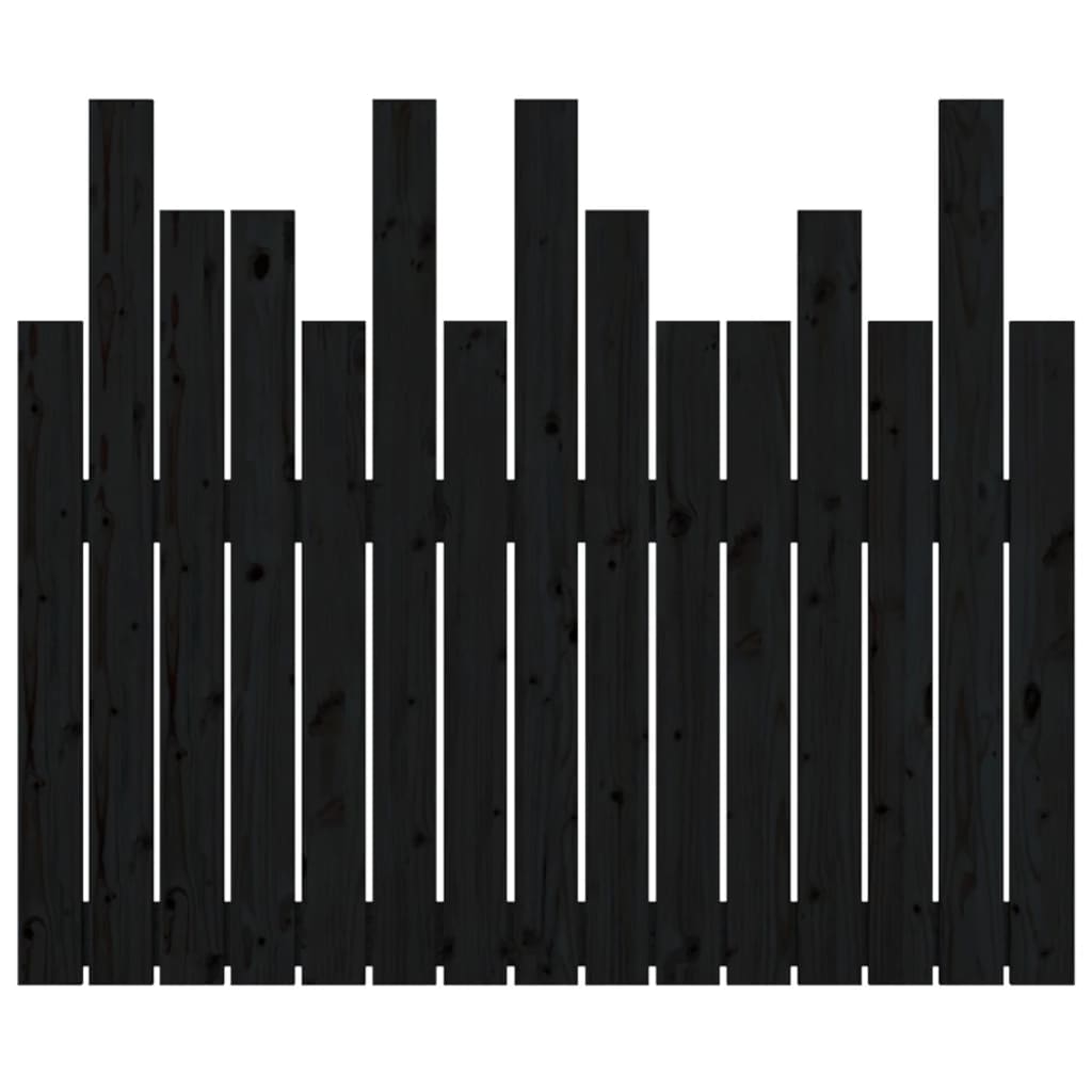 vidaXL Tăblie de pat pentru perete, negru, 95,5x3x80 cm lemn masiv pin